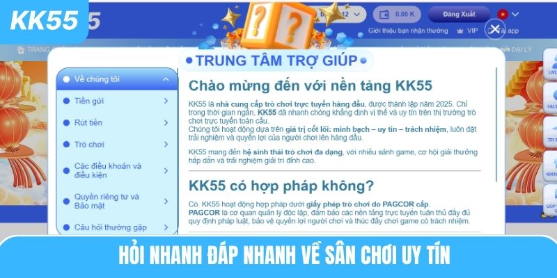 Hỏi nhanh đáp nhanh về sân chơi uy tín